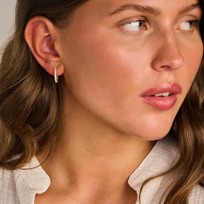 Lab diamonds oorringen LG7008Y - 14k Geelgoud