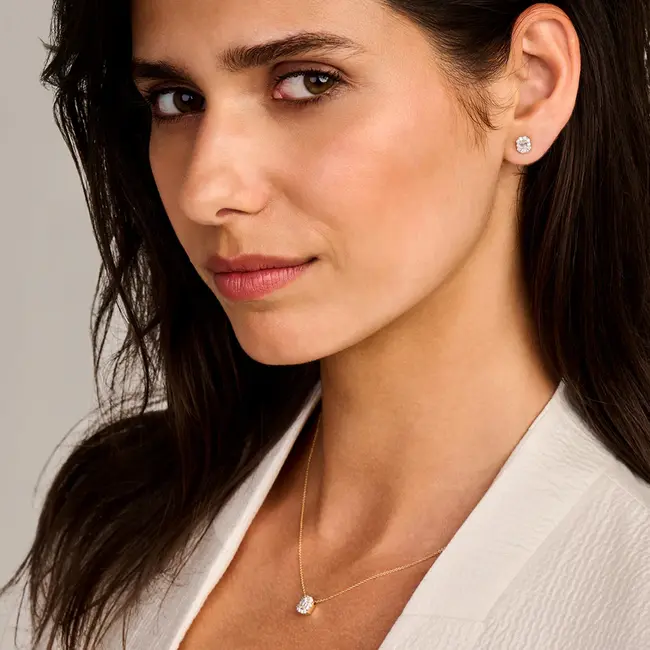 Lab Diamonds oorstekers LG7010Y - 14k Geelgoud