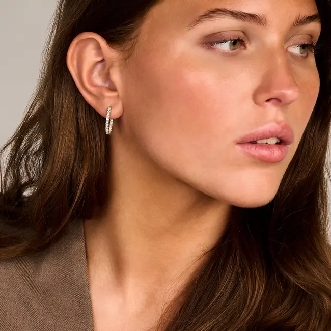 Lab Diamonds Oorringen LG7014Y - 14k Geelgoud