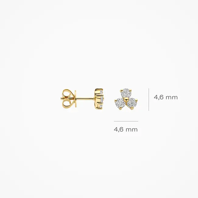 Lab Diamonds oorstekers LG7017Y - 14k Geelgou