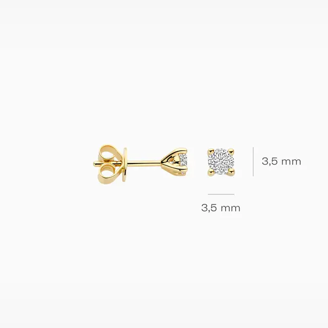Lab Diamonds oorstekers LG7020Y - 14k Geelgoud