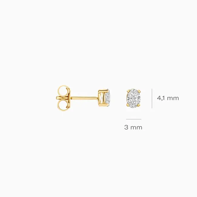 Lab diamonds oorstekers LG7026Y - 14k Goud
