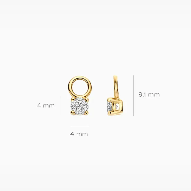 Lab Diamonds Oorbel bedels LG9000Y - 14k Geelgoud