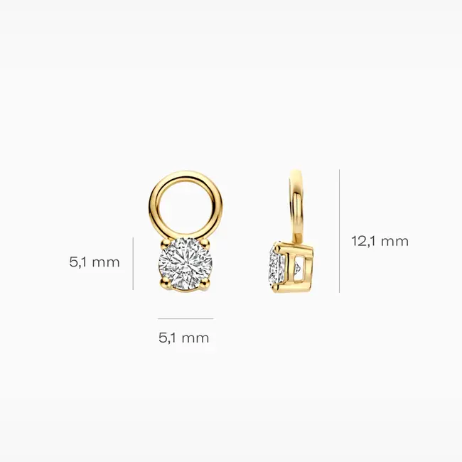 Lab Diamonds Oorbel bedels LG9001Y - 14k Geelgoud
