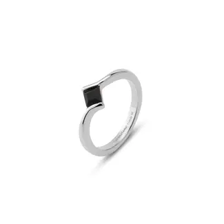 Melano Jewelry Friends Evy Ring - Black - Zilverkleurig