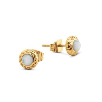 Melano Jewelry Friends Leona oorknopje MOP - Goudkleurig