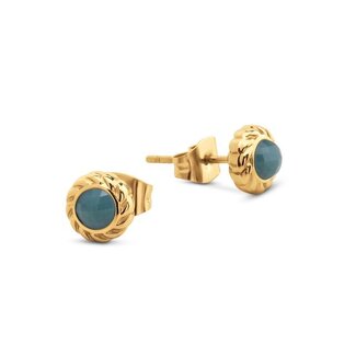 Melano Jewelry Friends Gaya oorknopjes - Petrol Blue