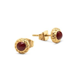 Melano Jewelry Friends Gaya oorknopjes - Cherry Chocolate