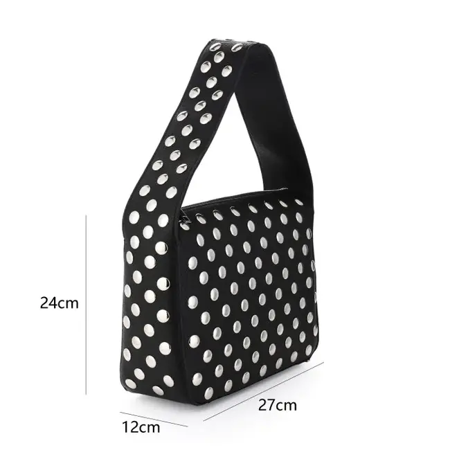 Luxe stud tas - Zwart