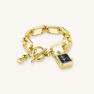 Rosefield Dameshorloge Octagon Chain Black