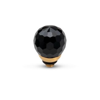 Melano Jewelry Twisted Facet cz ball - Black