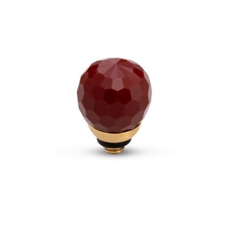 Melano Jewelry Twisted Facet cz ball - Cherry Chocolate