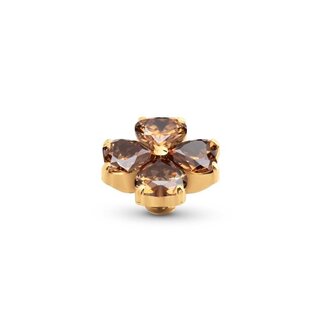 Melano Jewelry Twisted Heart Clover - Coffee