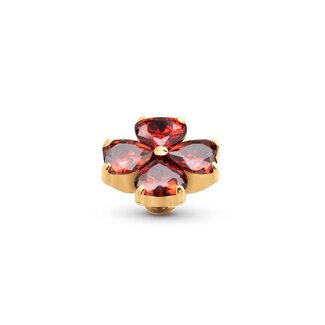 Melano Jewelry Twisted Heart Clover - D d Garnet