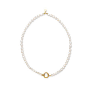 Buddha to Buddha Ketting Barbara XS Pearl Verguld - 45cm