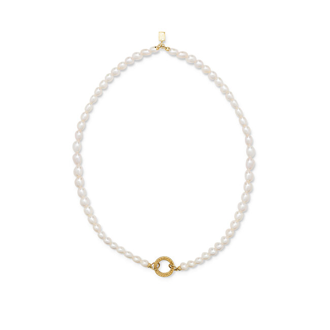 Buddha to Buddha Ketting Barbara XS Pearl Verguld - 50cm