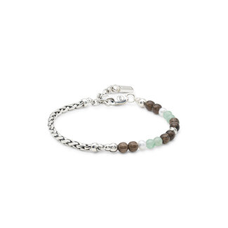 Buddha to Buddha Stacking Armband Spirit Bead Zilver Aventurine Smokey Quartz