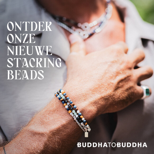 Stacking Armband Spirit Bead Zilver Aventurine Smokey Quartz