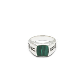Buddha to Buddha Ring Tangguh Small Zilver Malachite