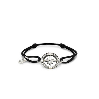 Buddha to Buddha Koord Armband Barbara Compass Zilver
