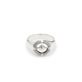 Buddha to Buddha Signet Ring Compass Zilver