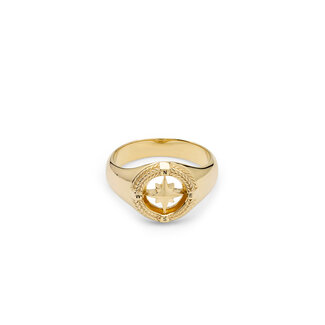 Buddha to Buddha Signet Ring Compass Verguld
