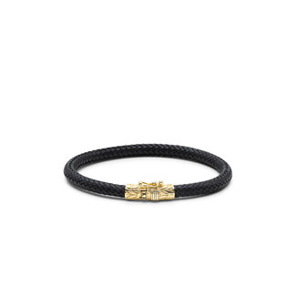 Buddha to Buddha Armband Ellen Leather Black Verguld