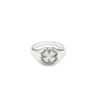 Buddha to Buddha Signet Ring Katja Clover Mother of Pearl Zilver