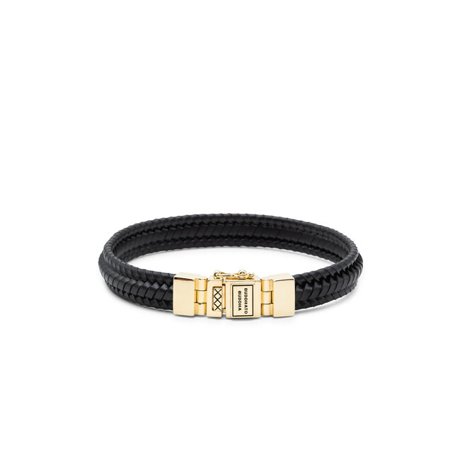 Armband Edwin Leather Small Verguld Black