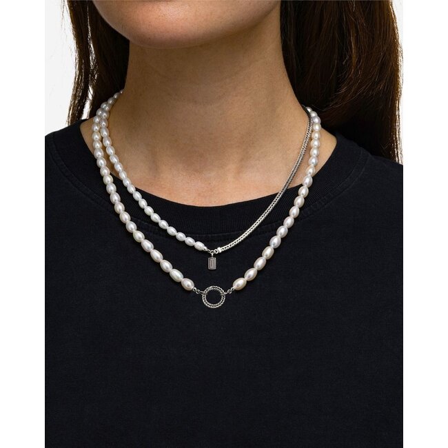 Ketting Barbara XS Pearl Zilver - 50cm
