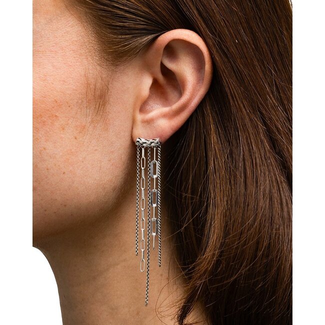 Multi Chain Oorbel George Zilver Single Piece