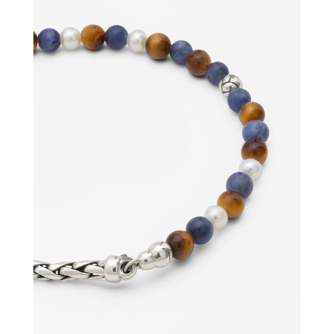 Stacking Armband Spirit Bead Zilver Tiger Eye Sodalite