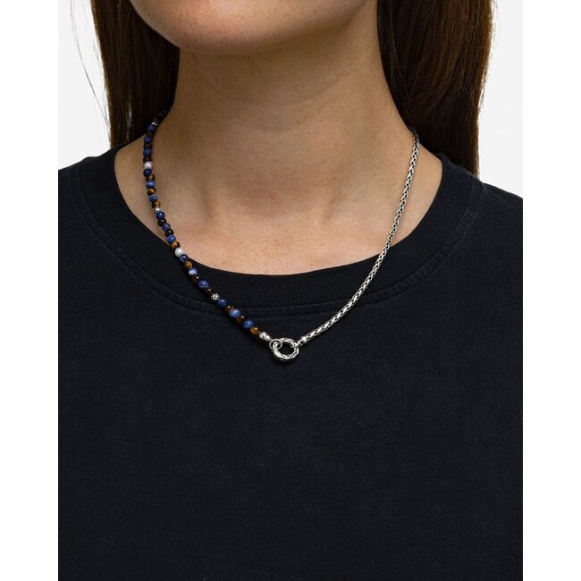 Stacking Ketting Spirit Bead Zilver Tiger Eye Sodalite