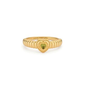 24Kae Ring met hart vorm en structuur - 124159Y