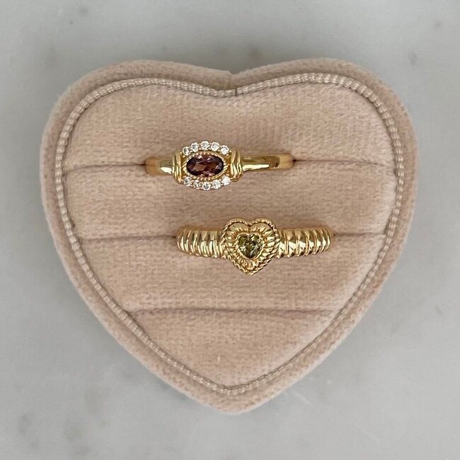 Ring met hart vorm en structuur - 124159Y