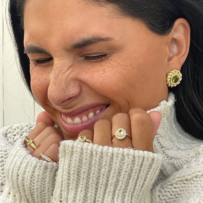 Ring met hart vorm en structuur - 124159Y