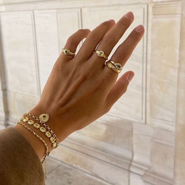 Ring met hart vorm en structuur - 124159Y