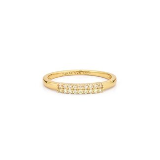24Kae Ring met gekleurde stenen - 124163Y