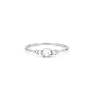 24Kae Ring met parels en gekleurde steen - 124166S