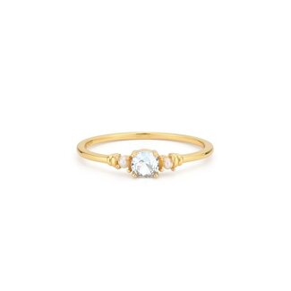 24Kae Ring met parels en gekleurde steen - 124166Y