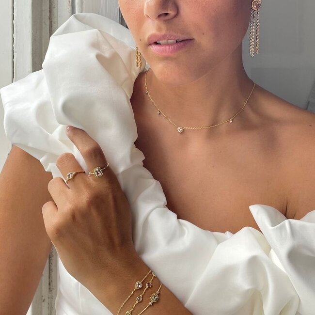 Ring met hartvormige steen - 124167Y