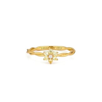 24Kae Ring met bloem en parel - 124170Y