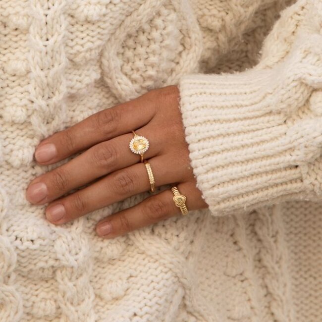 Ring met gekleurde stenen - 124172Y