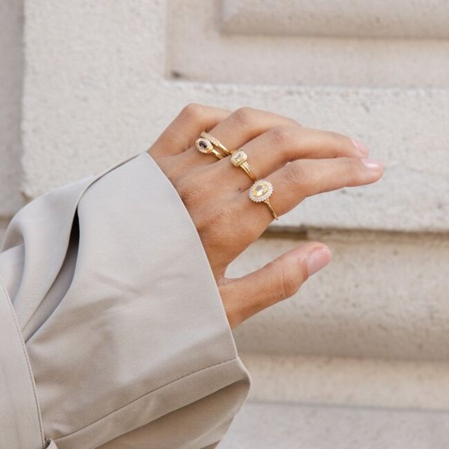 Ring met gekleurde stenen - 124172Y