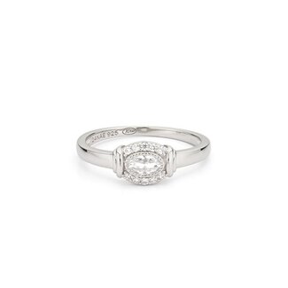 24Kae Ring met ovale steen en details - 124174S