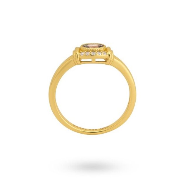 Ring met ovale steen en details - 124174Y