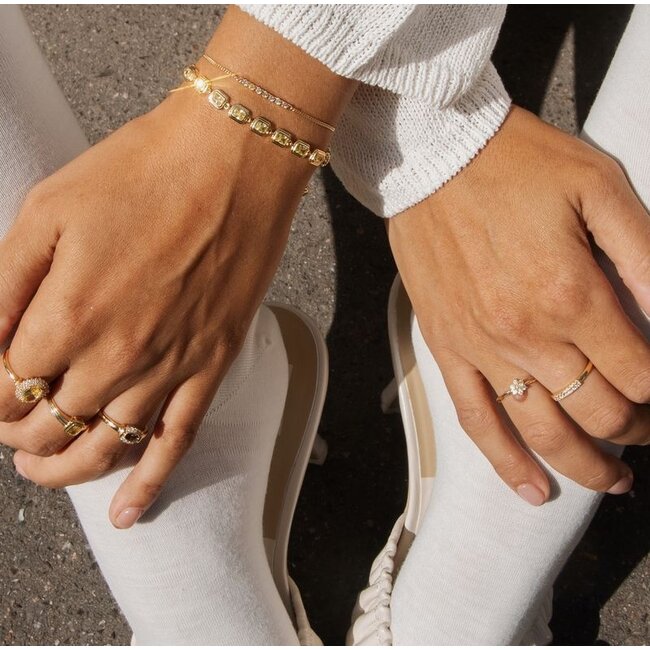 Vintage look armband met gekleurde stenen - 22482Y