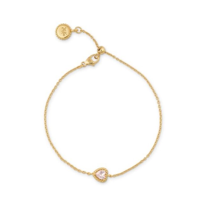 Armband met roze hartvormige steen - 22484Y