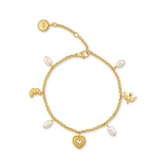 24Kae Bedelarmband met zoetwater parels - 22498Y