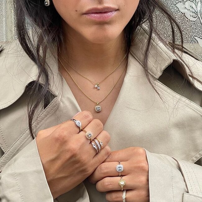 Ketting met vintage look hanger - 32492SY